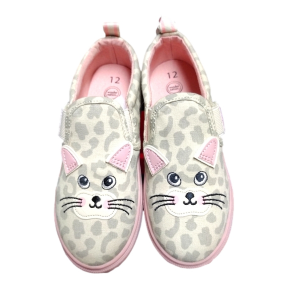 NWT Wonder Nation Kitten Style Tennis Shoes for girls - Size 12 - Pink, Grey
